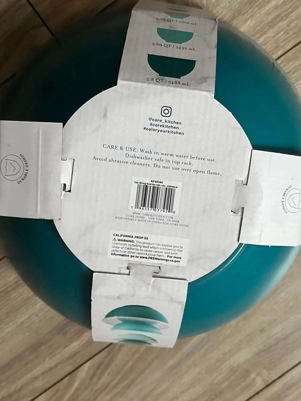 Core 12-Piece Mixing Bowls with Lids - Teal